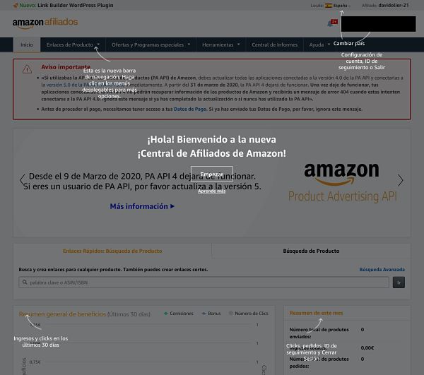 Pequeña guía sobre cómo se usa la cuenta de afiliados de Amazon